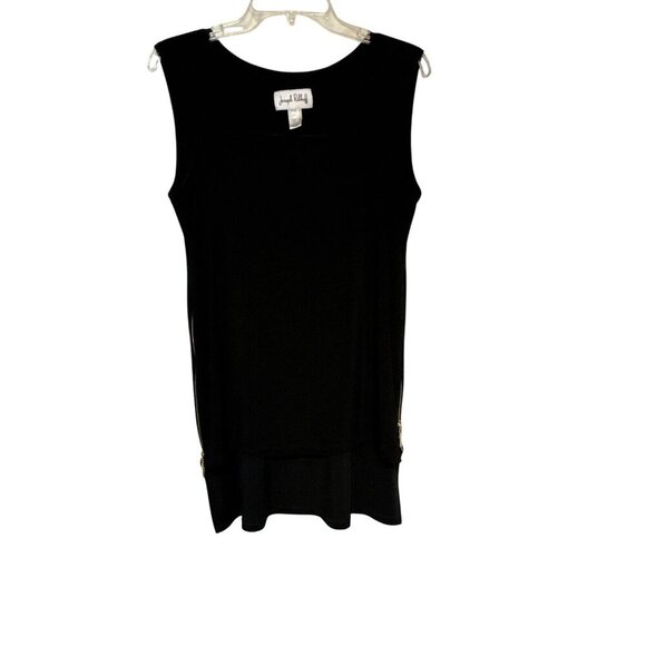 Joseph Ribkoff Black Sleeveless Top With Side Zipper Details Size 12 Timless - Picture 1 of 7